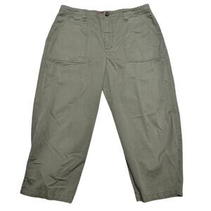 Gloria Vanderbilt Size 14 Olive Green 100% Cotton Straight Leg Pants